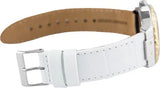 Guess Limelight Quartz Silver Dial White Leather Strap Watch For Women - W0775l8 Authentic Buy Shop Now