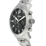 Fossil Pilot Chronograph Black Dial Silver Steel Strap Watch for Men - FS5141 Authentic Buy Shop Now