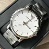 Emporio Armani Luigi White Dial Silver Mesh Strap Watch for Men - AR1812 Authentic Buy Shop Now