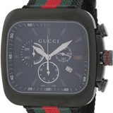 Gucci Coupe Chronograph Quartz Black Two Tone NATO Strap Watch For Men - YA131202 Authentic Buy Shop Now