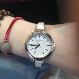 Fossil Classic Minute White Dial White Leather Strap Watch for Women - BQ3328 Authentic Buy Shop Now