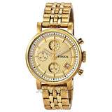 Fossil Boyfriend Chronograph Gold Dial Gold Steel Strap Watch for Women - ES2197 Authentic Buy Shop Now