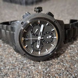 Burberry Endurance Chronograph Quartz Black Dial Black Steel Strap Watch For Men - BU9801 Authentic Buy Shop Now