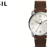 Fossil The Commuter White Dial Brown Leather Strap Watch for Men - FS5275 Authentic Buy Shop Now