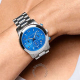 Michael Kors Runway Stop Hunger Blue Dial Silver Steel Strap Watch for Women - MK7427 Authentic Buy Shop Now