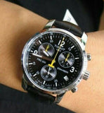 Tissot T Race PRC 200 Chronograph Quartz Black Dial Black Leather Strap Watch for Men - T17.1.526.52 Authentic Buy Shop Now