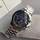 Michael Kors Hunger Stop 100 Series Navy Blue Dial Silver Steel Strap Watch for Women - MK5814 Authentic Buy Shop Now