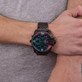 Diesel Uber Chief Chronograph Red Dial Black Steel Strap Watch For Men - DZ7373 Authentic Buy Shop Now