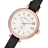 Marc Jacobs Sally White Dial Black Leather Strap Watch for Women - MBM1352 Authentic Buy Shop Now