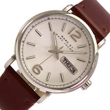 Marc Jacobs Fergus White Dial Brown Leather Strap Watch for Men - MBM5080 Authentic Buy Shop Now