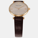 Emporio Armani Classic Quartz Pink Dial Brown Leather Strap Watch For Women - AR1911 Authentic Buy Shop Now