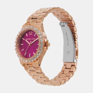 Michael Kors Lennox Analog Pink Dial Rose Gold Steel Strap Watch For Women - MK7396 Authentic Buy Shop Now