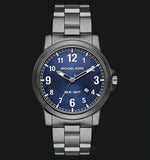 Michael Kors Paxton Analog Blue Dial Grey Steel Strap Watch For Men - MK8499 Authentic Buy Shop Now