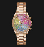 Guess Confetti Multifunction Multicolor Dial Rose Gold Steel Strap Watch For Women - GW0483L3 Authentic Buy Shop Now