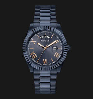 Guess Connoisseur Quartz Blue Dial Blue Steel Strap Watch For Men - GW0265G9 Authentic Buy Shop Now