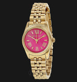 Michael Kors Lexington Quartz Pink Dial Gold Steel Strap Watch For Women - MK3270 Authentic Buy Shop Now