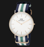 Daniel Wellington Classic Nottingham White Dial Two Tone NATO Strap Watch For Men - 0108DW Authentic Buy Shop Now