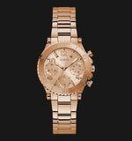 Guess Cosmic Chronograph Rose Gold Dial Rose Gold Steel Strap Watch for Women - GW0465L2 Authentic Buy Shop Now