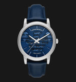 Emporio Armani Luigi Automatic Blue Dial Blue Leather Strap Watch For Men - AR60030 Authentic Buy Shop Now