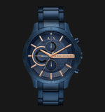 Armani Exchange Hampton Chronograph Blue Dial Blue Steel Strap Watch For Men - AX2430 Authentic Buy Shop Now