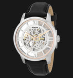 Fossil Townsman Automatic Skeleton Silver Dial Black Leather Strap Watch for Men - ME3041 Authentic Buy Shop Now