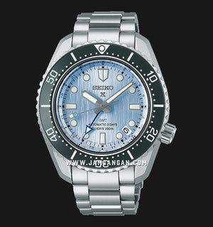 Seiko Prospex Limited Edition Automatic GMT Glacier Blue Dial Silver Steel Strap Watch For Men - SPB385J1 Authentic Buy Shop Now