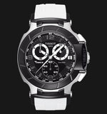 Tissot T Race Chronograph Black Dial White Rubber Strap Watch for Men - T048.417.27.057.05 Authentic Buy Shop Now