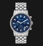 Michael Kors Hutton Chronograph Blue Dial Blue Steel Strap Watch For Men - MK8952 Authentic Buy Shop Now