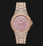 Michael Kors Lennox Three Hand Crystals Rose Gold Dial Rose Gold Steel Strap Watch For Women - MK6992 Authentic Buy Shop Now