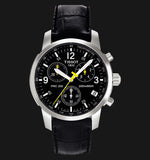 Tissot T Race PRC 200 Chronograph Quartz Black Dial Black Leather Strap Watch for Men - T17.1.526.52 Authentic Buy Shop Now