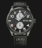 Hugo Boss Aeroliner Maxx Quartz Black Dial Black Nylon Strap Watch For Men - HB1513086 Authentic Buy Shop Now
