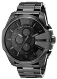 Diesel Mega Chief Chronograph Black Dial Black Steel Strap Watch For Men - DZ4355 Authentic Buy Shop Now