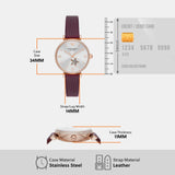 Emporio Armani Meccanico Automatic Silver Dial Burgundy Leather Strap Watch For Women - AR60044 Authentic Buy Shop Now