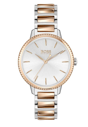 Hugo Boss Signature Silver Dial Two Tone Steel Strap Watch for Women - 1502567 Authentic Buy Shop Now