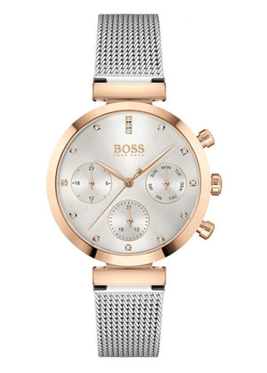 Hugo Boss Flawless Silver Dial Silver Mesh Bracelet Watch for Women -1502551 Authentic Buy Shop Now