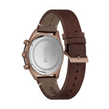 Hugo Boss Santiago Chronograph Grey Dial Brown Leather Strap Watch for Men - 1513861 Authentic Buy Shop Now