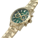 Hugo Boss Allure Chronograph Green Dial Gold Steel Strap Watch for Men - 1513923 Authentic Buy Shop Now