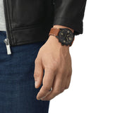 Tissot T Sport Chrono XL Black Dial Brown Leather Strap Watch For Men - T116.617.36.057.00 Authentic Buy Shop Now