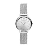 Emporio Armani Kappa Silver Dial Silver Mesh Bracelet Watch For Women - AR11128 Authentic Buy Shop Now