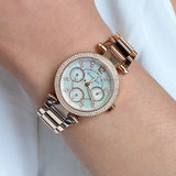 Michael Kors Parker White Dial Rose Gold Steel Strap Watch for Women - MK5616 Authentic Buy Shop Now