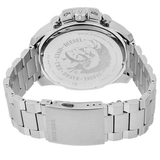 Diesel Mega Chief Chronograph White Dial Silver Steel Strap Watch For Men - DZ4477 Authentic Buy Shop Now