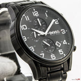 Hugo Boss Chronograph Black Dial Black Steel Strap Watch for Men - 1513180 Authentic Buy Shop Now