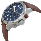 Tommy Hilfiger Trent Quartz Blue Dial Brown Leather Strap Watch for Men - 1791066 Authentic Buy Shop Now