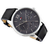 Tommy Hilfiger Damon Multifunction Black Dial Black Leather Strap Watch for Men - 1791417 Authentic Buy Shop Now