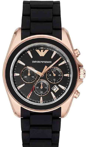 Emporio Armani Sigma Chronograph Black Dial Black SIlicon Strap Watch For Men - AR6066 Authentic Buy Shop Now