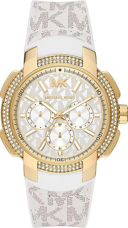 Michael Kors Sydney Quartz White Dial White Leather Strap Watch For Women - MK7221 Authentic Buy Shop Now
