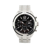 Guess Surge Chronograph Black Dial Silver Steel Strap Watch for Men - W1258G1 Authentic Buy Shop Now