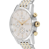 Hugo Boss Navigator White Dial Two Tone Steel Strap Watch for Men - 1513499 Authentic Buy Shop Now
