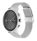 Tommy Hilfiger Chase Quartz Grey Dial Silver Mesh Bracelet Watch For Men - 1791484 Authentic Buy Shop Now