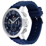 Tommy Hilfiger Luca Chronograph Blue Dial Blue Silicone Strap Watch For Men - 1710489 Authentic Buy Shop Now